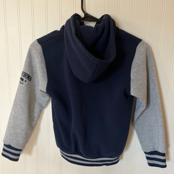 BOYS CASUAL FLEECE THERMAL COLOR BLOCK BASEBALL JACKET WITH CA LETTER SAN FRAN - Picture 3 of 4